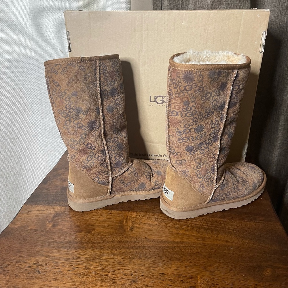 Ugg Boots In Color Tan With Ugg Print Used - image 1